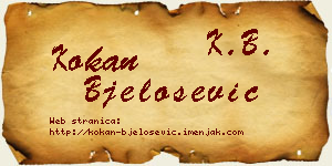 Kokan Bjelošević vizit kartica